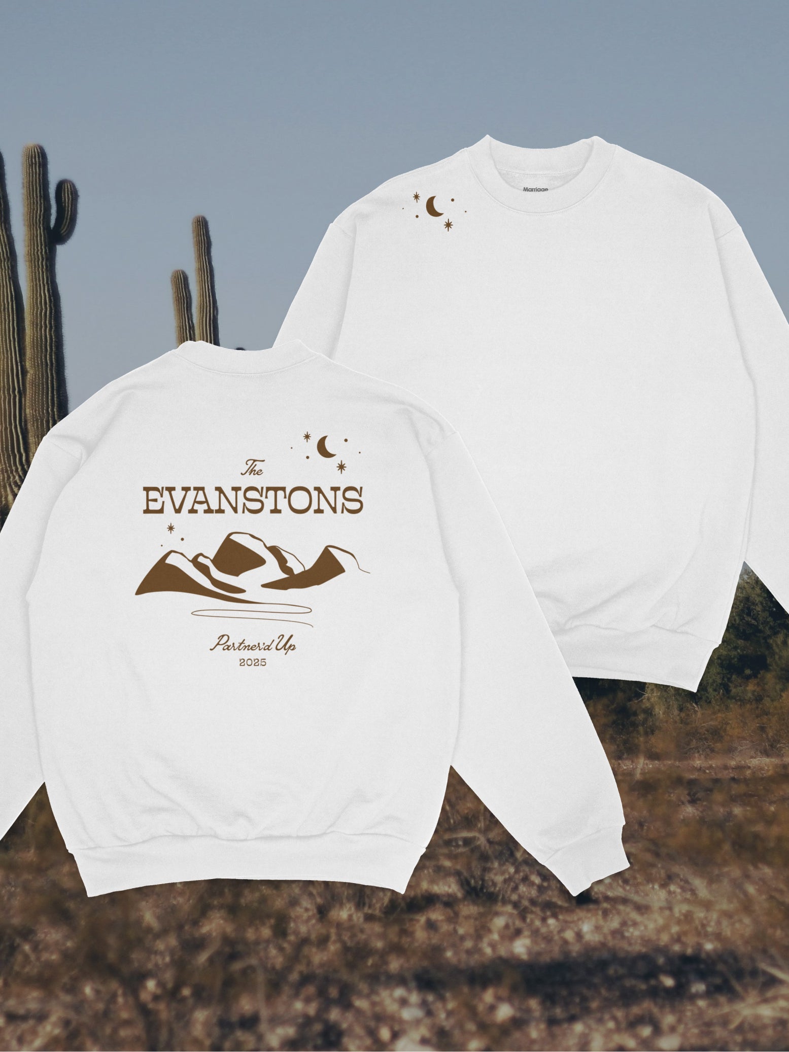 Desert Landscape Western Wedding Crewneck