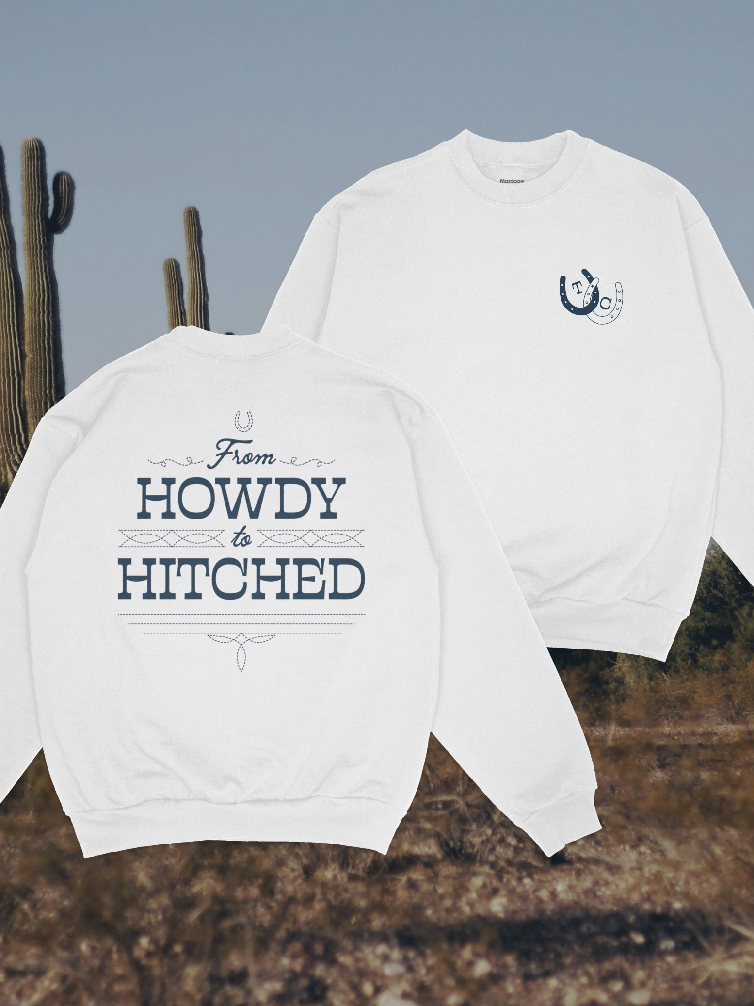 Howdy to Hitched Custom Western Crewneck