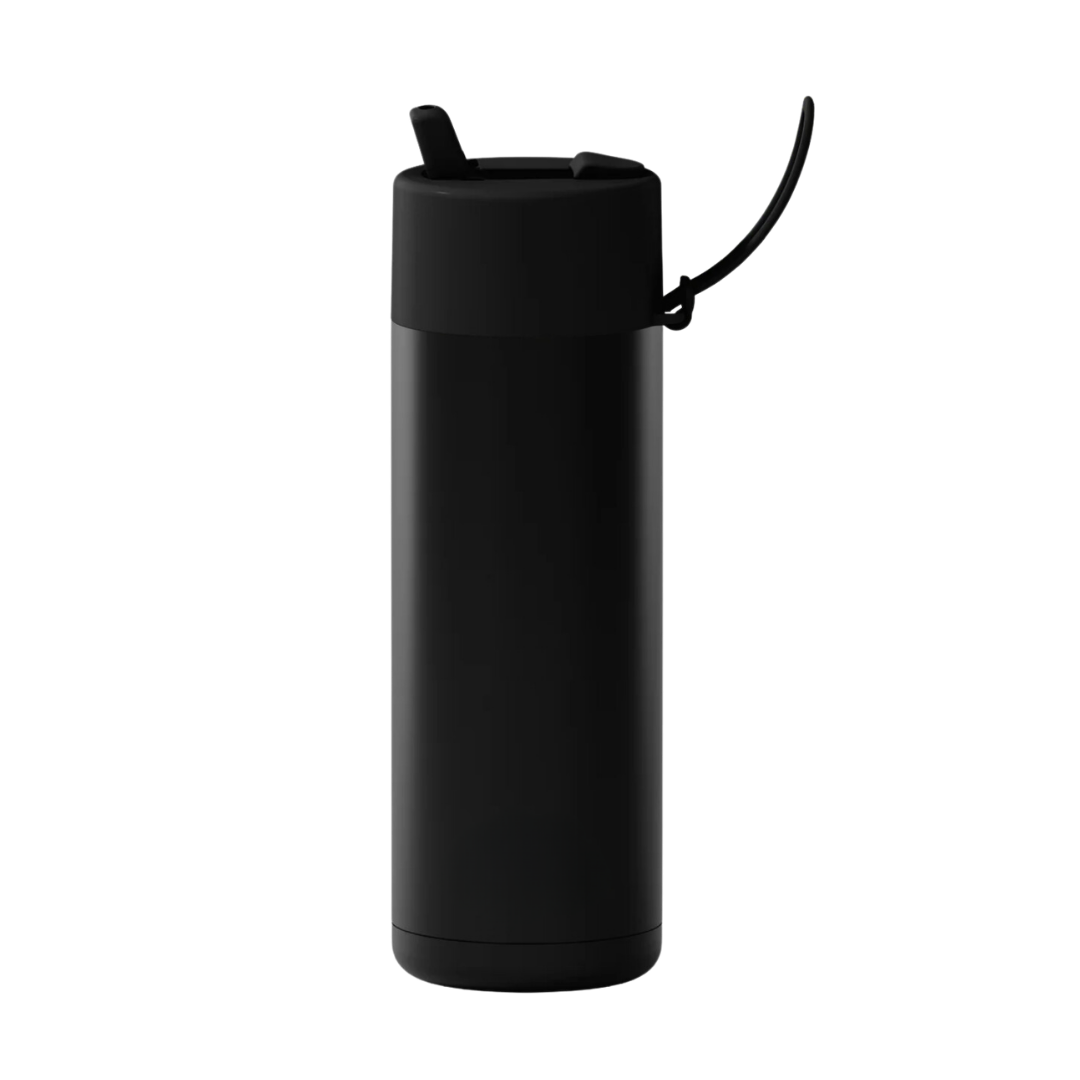 Custom wedding water bottle in Midnight Black — 20oz frank green ceramic reusable bottle from Marriage Material, back view