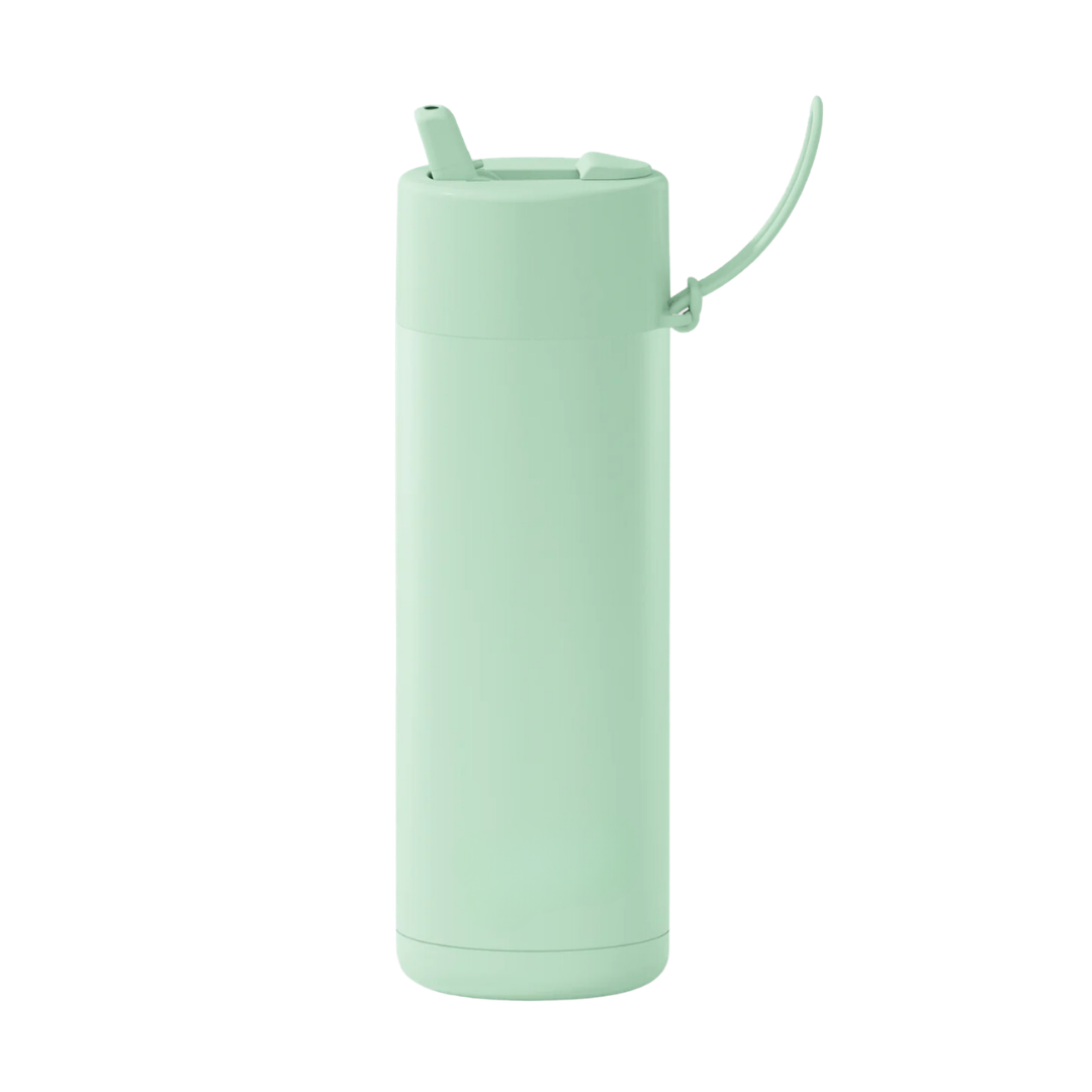 Custom wedding water bottle in Mint Gelato Green — 20oz frank green ceramic reusable bottle from Marriage Material, back view